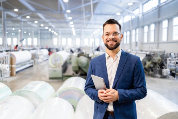 man in warehouse