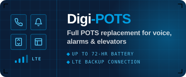 Digi-POTS - full POTS replacement for voice, alarms, and elevators